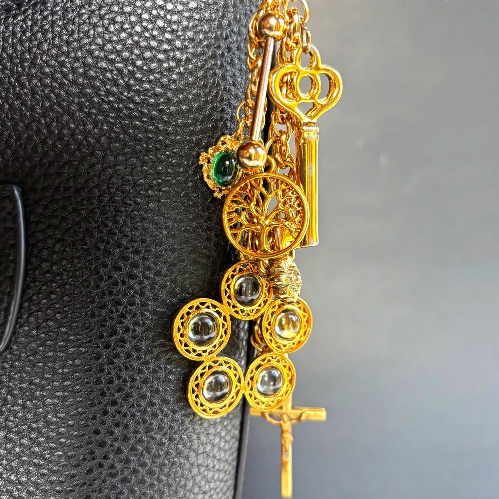 Gold Purse Charm with ETERNAL Theme